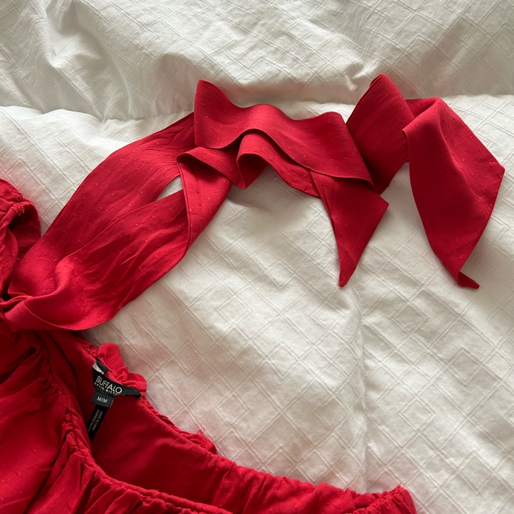 Buffalo Red One-Shoulder Ruffle Top - Picture 5 of 7